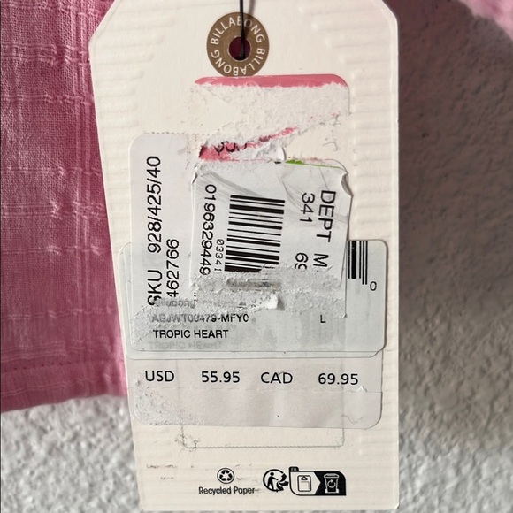 BILLABONG Pink Ruched Crop Top - Picture 4 of 10